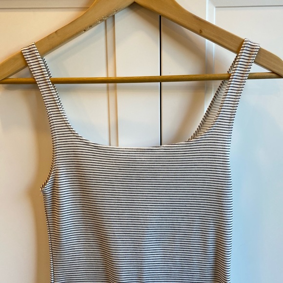 Zara light grey and white stripe bodycon tank dress - Picture 3 of 11